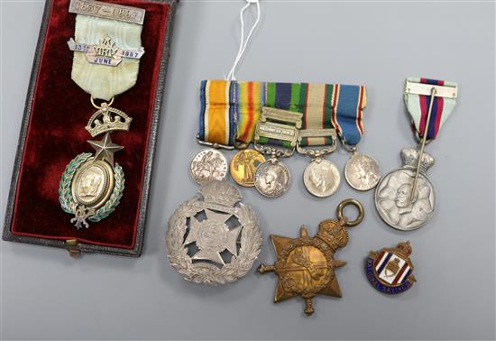 A set of miniature medals and other medals badges etc.